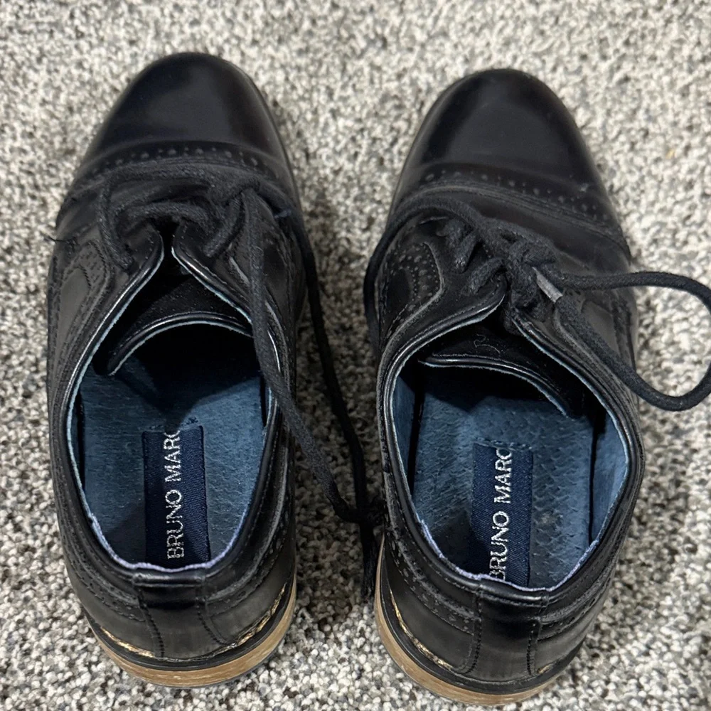 Boys Black Dress Lace-Up Oxfords